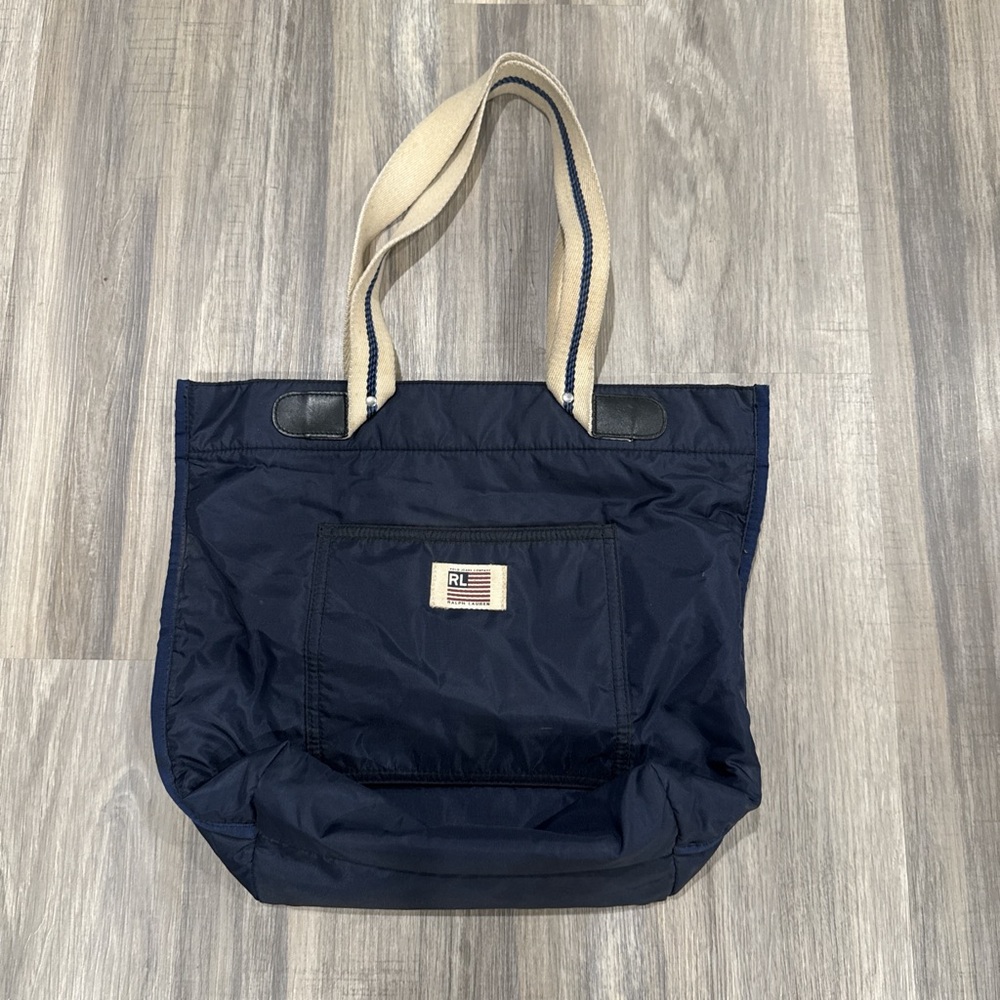 Ralph Lauren Navy and Cream Shoulder Bag